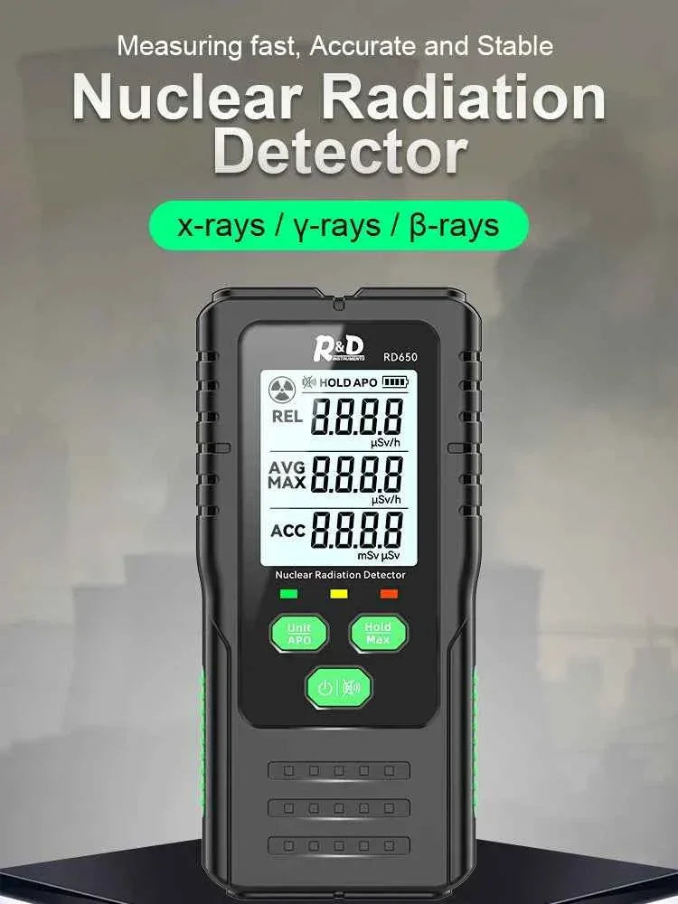 RD650 Geiger Counter Nuclear Radiation Detector X-ray γ-ray β-ray Radioactivity Tester Marble Detector Personal Dosimeter