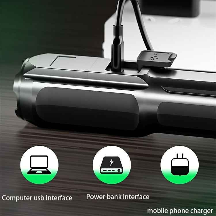 1pc Portable Zoom Flashlight - Powerful Outdoor Lighting for Household and Camping Use