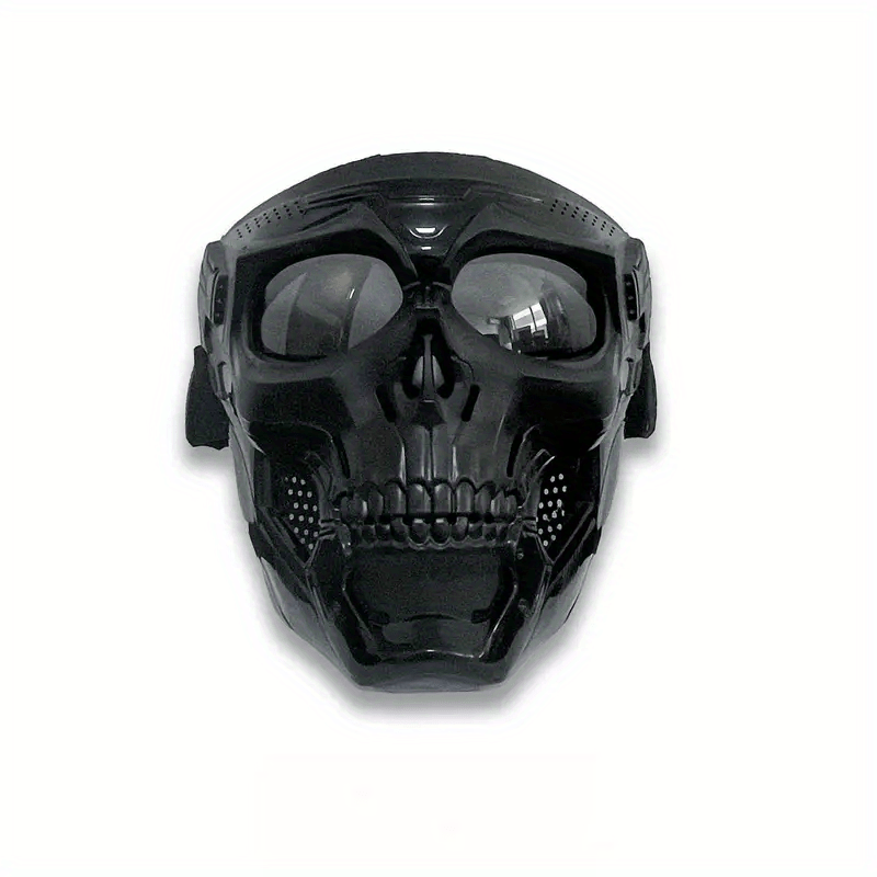 Skull Mask Full Face Protective Goggles - Windproof, Tactical Outdoor Cycling & Motorcycle Riding Eyewear With Drawstring Closure For Adults