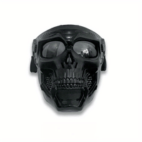 Skull Mask Full Face Protective Goggles - Windproof, Tactical Outdoor Cycling & Motorcycle Riding Eyewear With Drawstring Closure For Adults