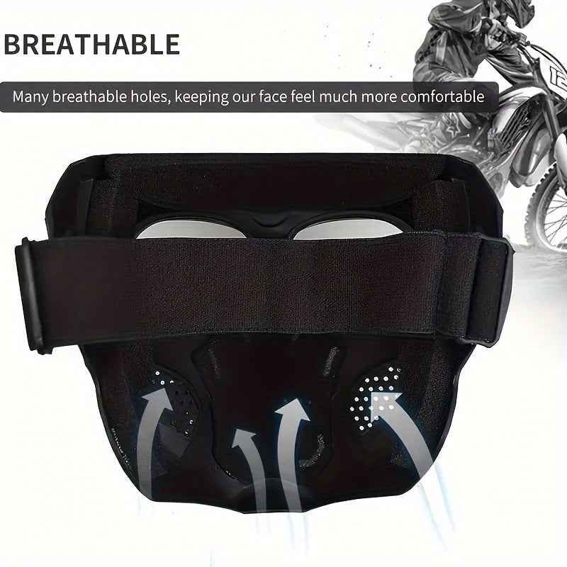 Skull Mask Full Face Protective Goggles - Windproof, Tactical Outdoor Cycling & Motorcycle Riding Eyewear With Drawstring Closure For Adults