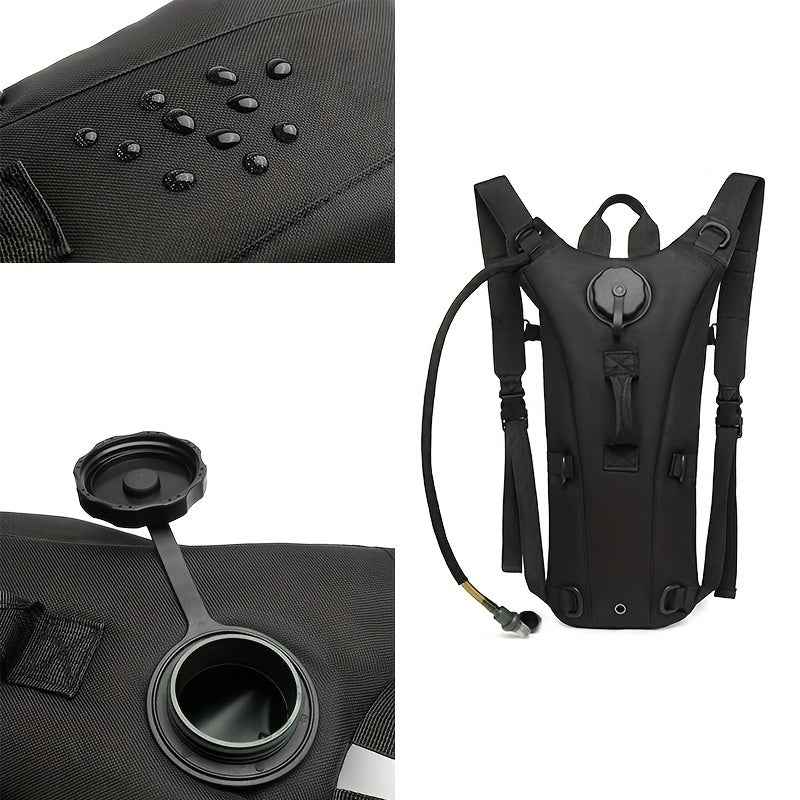 WUIING 3L Hydration Pack Backpack - Tactical Water Bag with Adjustable Straps, Large Capacity for Hiking, Biking, Running & Climbing, Black, Hiking Backpack