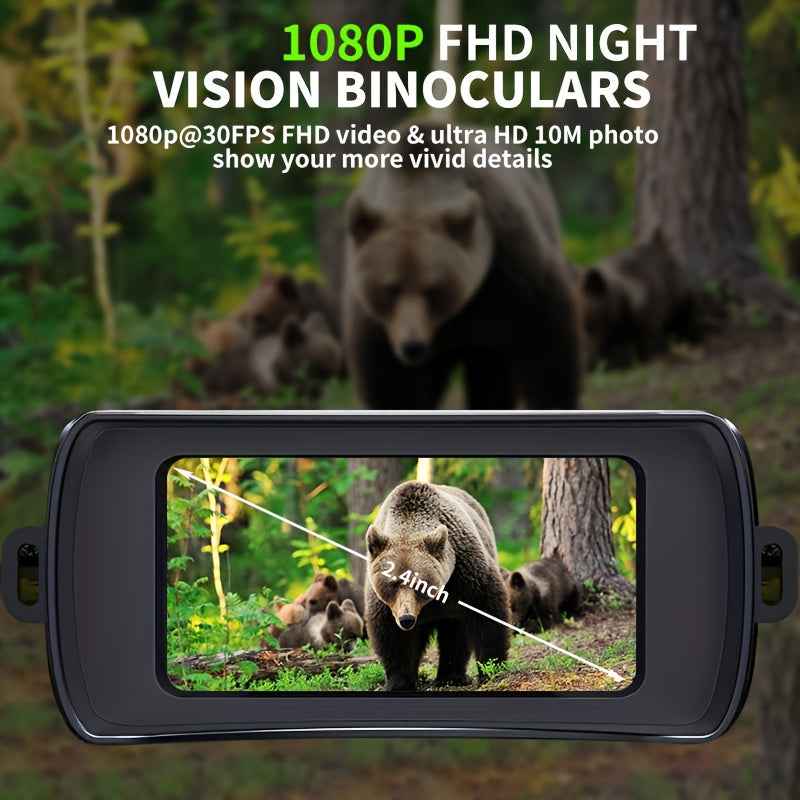 1pc R18 Infrared Night Vision Goggles, 1080p 7-Adjustment Night Vision Binoculars With 10x Digital Zoom, Small And Portable, Can Be Used For Travel And Camping, Etc., With Built-In Battery
