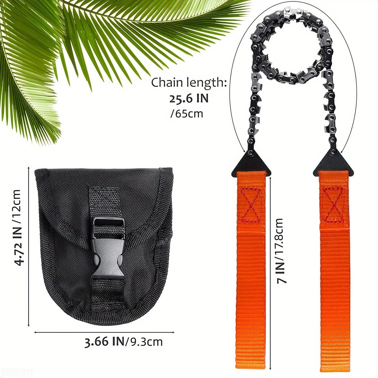 The Ultimate Pocket Chain Saw: Portable, Non-Slip Handle & Sharp Teeth Blades for Garden, Wood Cutting, Hiking & Camping!