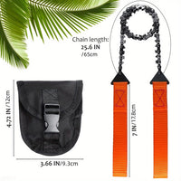 The Ultimate Pocket Chain Saw: Portable, Non-Slip Handle & Sharp Teeth Blades for Garden, Wood Cutting, Hiking & Camping!