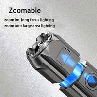 1pc Portable Zoom Flashlight - Powerful Outdoor Lighting for Household and Camping Use