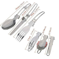 1pc Camping Cookware Kit With Stainless Forks Knives Spoons For Outdoor Camping, Picnic, Travel, Cooking