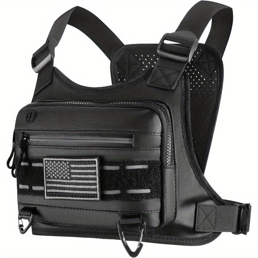 Chest Bag for Men and Women Running Vest Tactical Chest Bag Pack for Sports Outdoor (Black)
