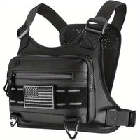 Chest Bag for Men and Women Running Vest Tactical Chest Bag Pack for Sports Outdoor (Black)