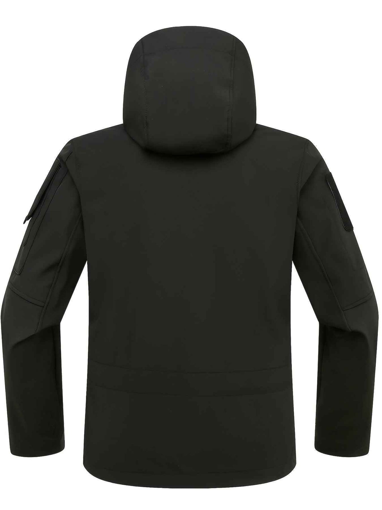 Chic Color Block Men's Windproof Long Sleeve Hooded Zip Up Jacket With Multi-pocket, Men's Outdoor Tactical Outwear For Fall Winter Hiking Camping Fishing