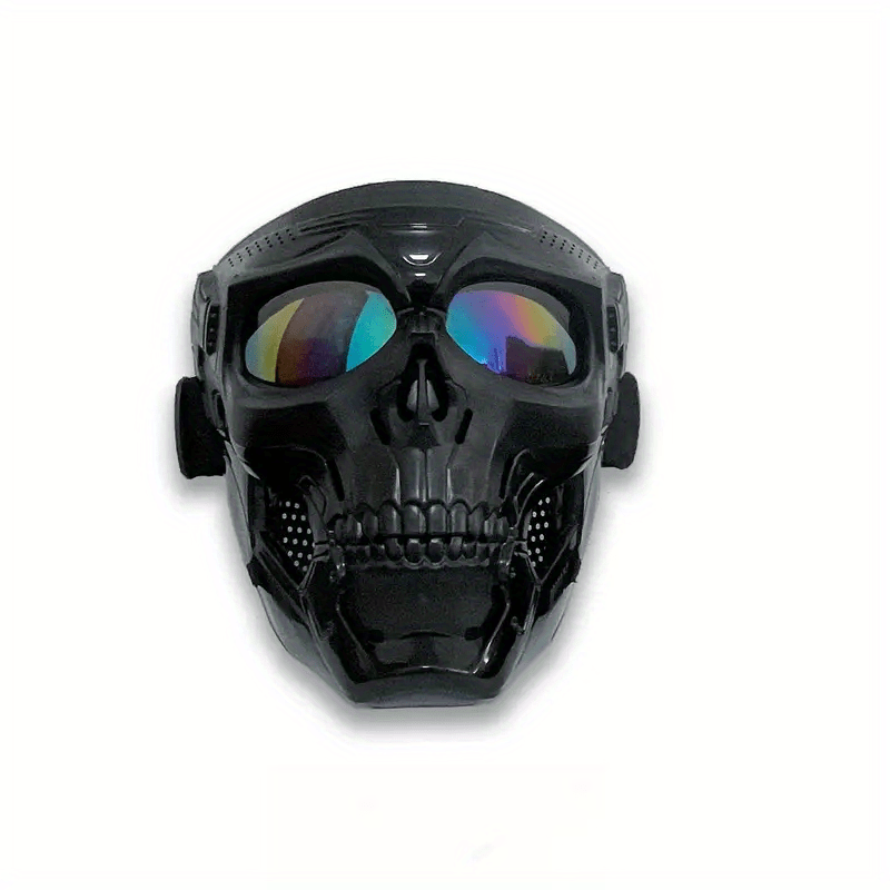 Skull Mask Full Face Protective Goggles - Windproof, Tactical Outdoor Cycling & Motorcycle Riding Eyewear With Drawstring Closure For Adults