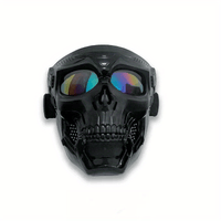 Skull Mask Full Face Protective Goggles - Windproof, Tactical Outdoor Cycling & Motorcycle Riding Eyewear With Drawstring Closure For Adults