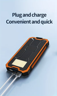 1pc EcoPower 10000mAh Solar Power Bank with LED Light, Dual Output, Portable Charger with Voltage Display, USB & Battery Powered, Universal Compatibility, Rechargeable Lithium Polymer Battery