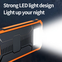 1pc EcoPower 10000mAh Solar Power Bank with LED Light, Dual Output, Portable Charger with Voltage Display, USB & Battery Powered, Universal Compatibility, Rechargeable Lithium Polymer Battery