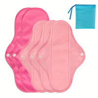 6pcs Reusable Sanitary Napkins Set - Ultra-Absorbent, Leak-Proof, and Misplacement-Proof Feminine Hygiene Products with Wings for Large Flow - Includes 1pc Storage Bag and Unscented Design for Comfortable and Convenient Menst