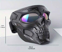 Skull Mask Full Face Protective Goggles - Windproof, Tactical Outdoor Cycling & Motorcycle Riding Eyewear With Drawstring Closure For Adults