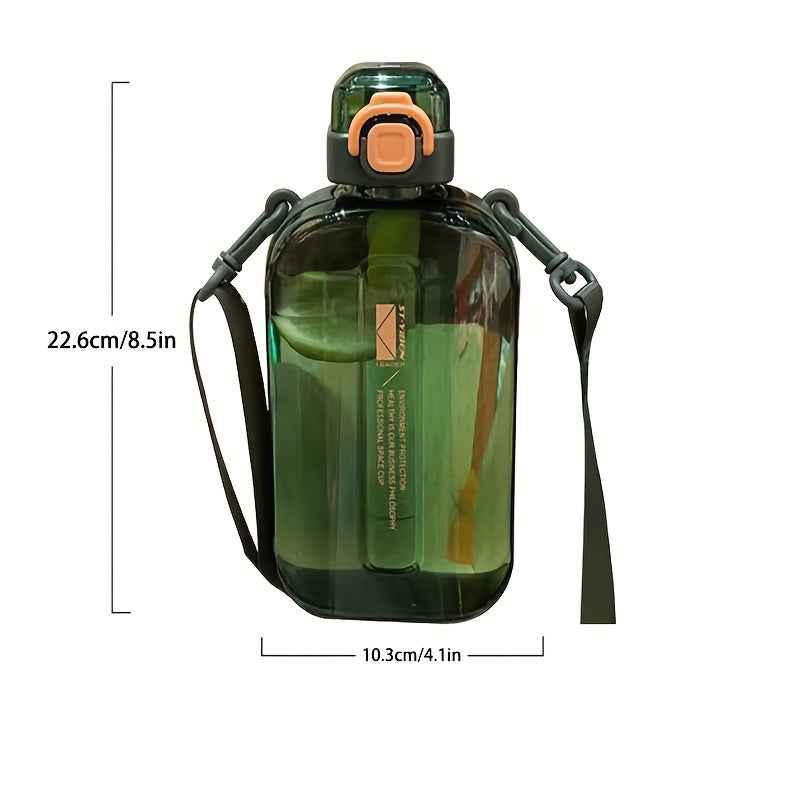 1pc Leakproof Sports Water Bottle with Shoulder Strap - Perfect for Outdoor Fitness, Running, Camping, Hiking, and Climbing - Large Capacity and Portable
