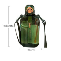 1pc Leakproof Sports Water Bottle with Shoulder Strap - Perfect for Outdoor Fitness, Running, Camping, Hiking, and Climbing - Large Capacity and Portable