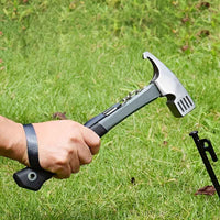 Heavy-Duty Camping Hammer with Tent Stake Remover - Comfort Grip Handle - Secure Carrying Strap - Durable Carbon Steel Head for Outdoor Adventures