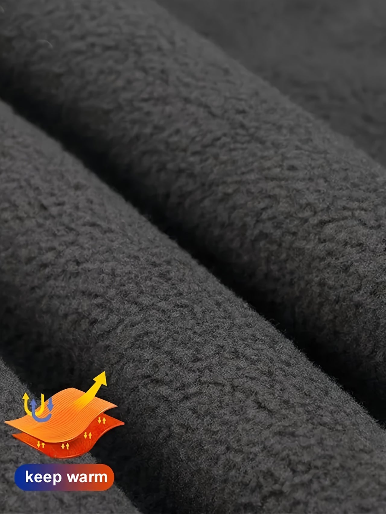 Warm & Durable Men's Tactical Pants - Fleece-Lined Polyester-Spandex Blend, Casual Style with Multiple Pockets & Adjustable Waistband for Winter Outdoor Activities - Seeds-or-Survival
