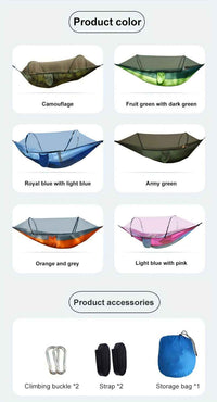 1pc Quick-Opening, Fully Automatic, Reinforced Mesh, Portable, and Lightweight with Spacious Interior - Includes Built-in Mosquito Net for Outdoor Camping and Backyard Relaxation