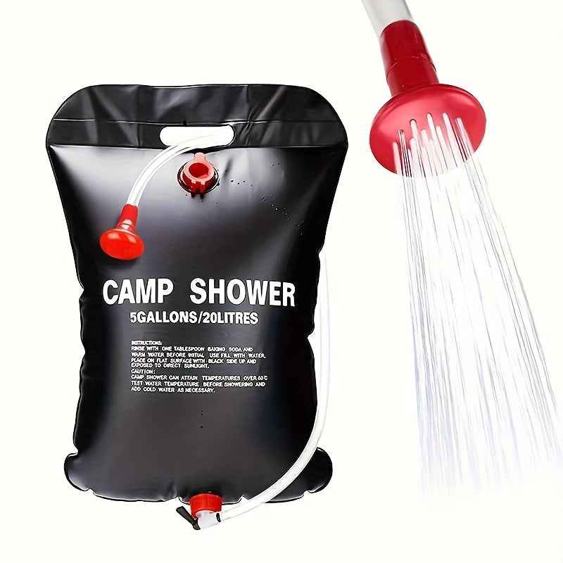 20L Portable Camping Shower Bag With Removable Hose & On-off Switchable Shower Head, Perfect For Outdoor Camping & Traveling