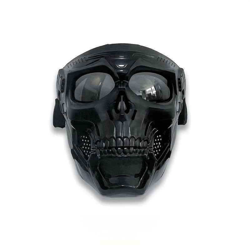 Skull Mask Full Face Protective Goggles - Windproof, Tactical Outdoor Cycling & Motorcycle Riding Eyewear With Drawstring Closure For Adults