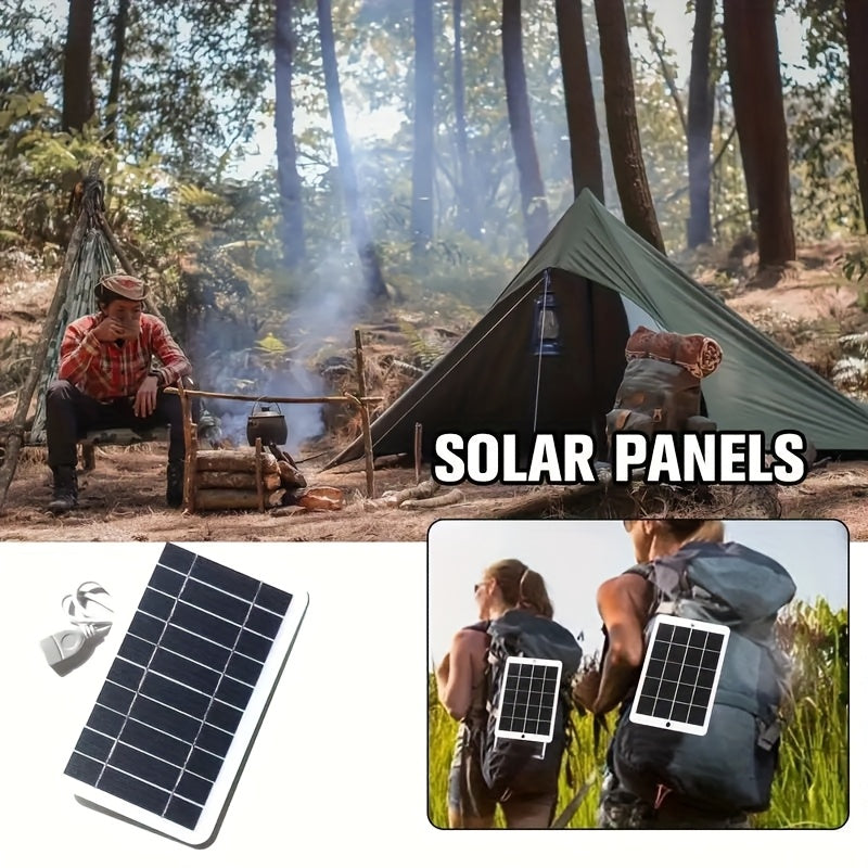 1pc Solar Panel with USB Port - Solar-Powered Charger, Lightweight & Portable Solar Power Bank for Camping, Hiking, Travel
