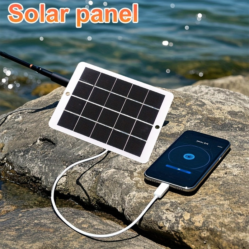1pc Solar Panel with USB Port - Solar-Powered Charger, Lightweight & Portable Solar Power Bank for Camping, Hiking, Travel