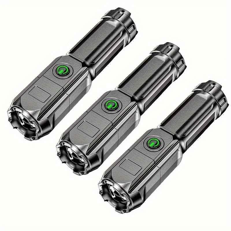 1pc Portable Zoom Flashlight - Powerful Outdoor Lighting for Household and Camping Use