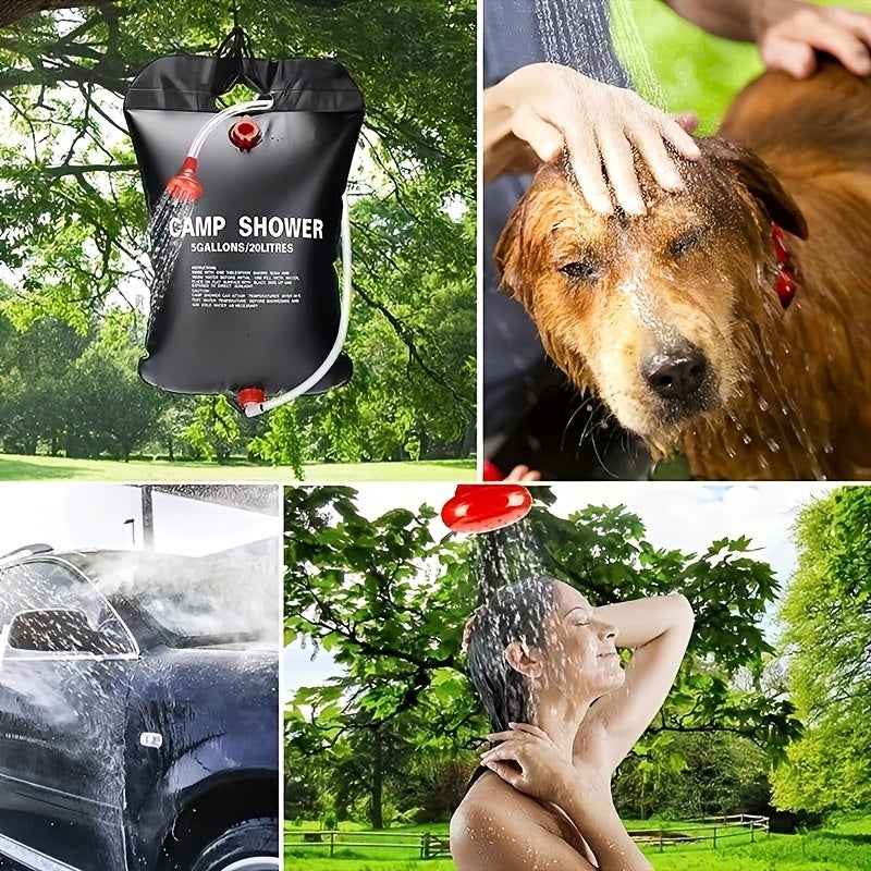 20L Portable Camping Shower Bag With Removable Hose & On-off Switchable Shower Head, Perfect For Outdoor Camping & Traveling