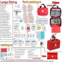 27pcs/173pcs Multi-purpose Small/Large First Aid Kit: Portable Bag For Outdoor Hunting, Hiking, Camping And More - Including Emergency Supplies! Included Accessories