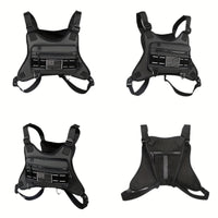 Chest Bag for Men and Women Running Vest Tactical Chest Bag Pack for Sports Outdoor (Black)