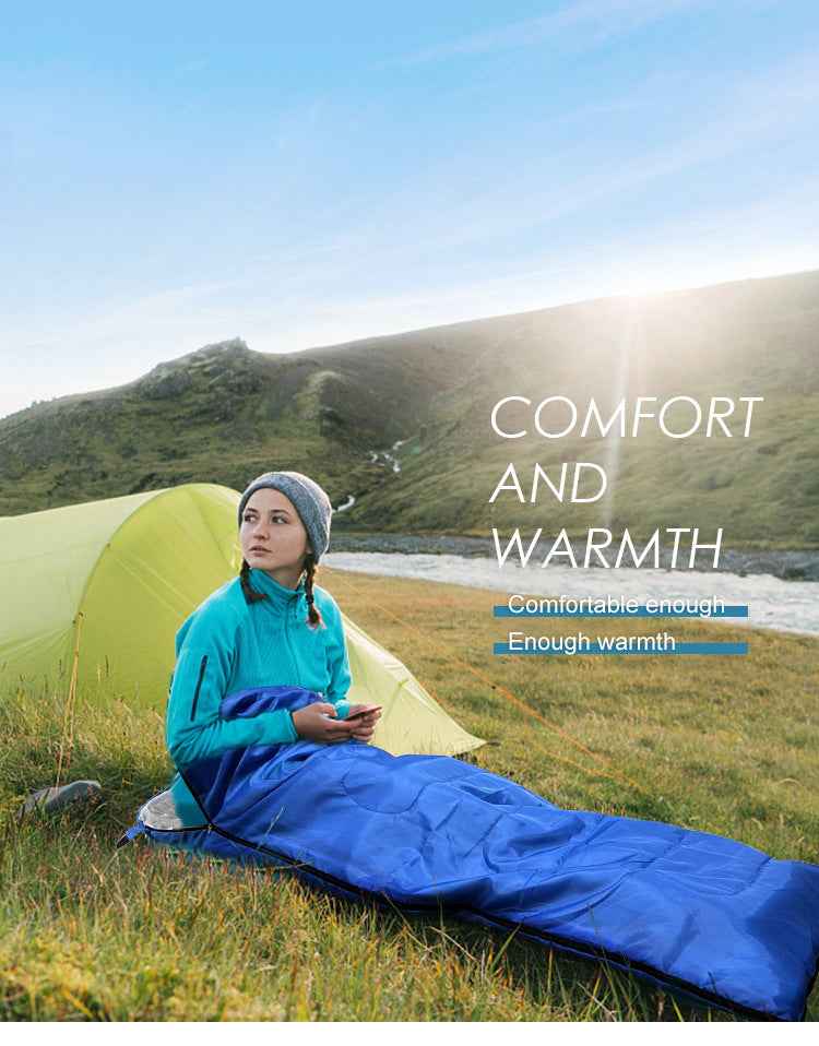 Pacoone Lightweight 4-Season Camping Sleeping Bag - Warm & Cold Envelope, Drawstring Closure, Durable Nylon, Ideal for Outdoor Travel & Hiking, Camping Accessories