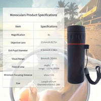 1pc HD Magnification Monocular, 9.14cm High Power Telescope, Portable Single Tube Telescope, Suitable For Outdoor Camping, Hunting, Travel, Concerts, Fishing, Christmas Gift