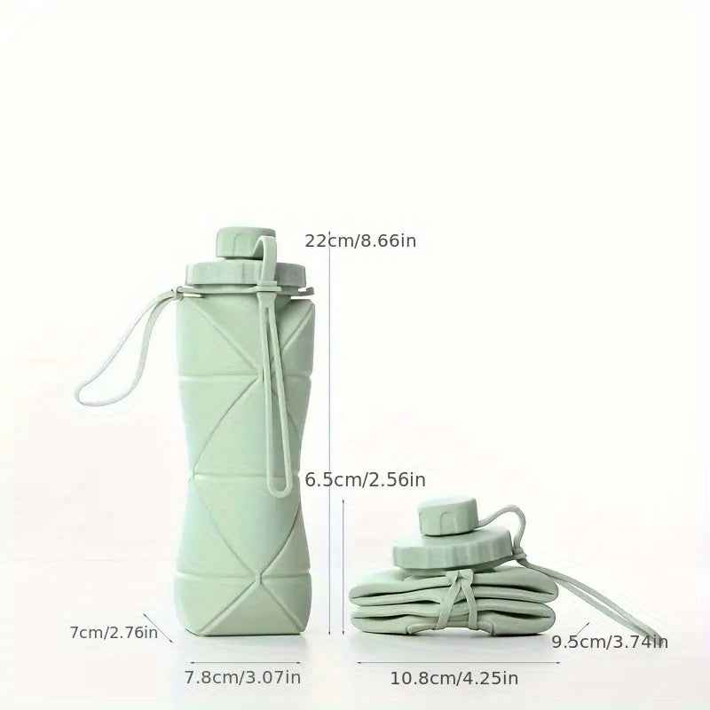 Foldable Silicone Water Bottle - Portable, Leak-Proof, Reusable For Travel, Gym, Camping, Hiking