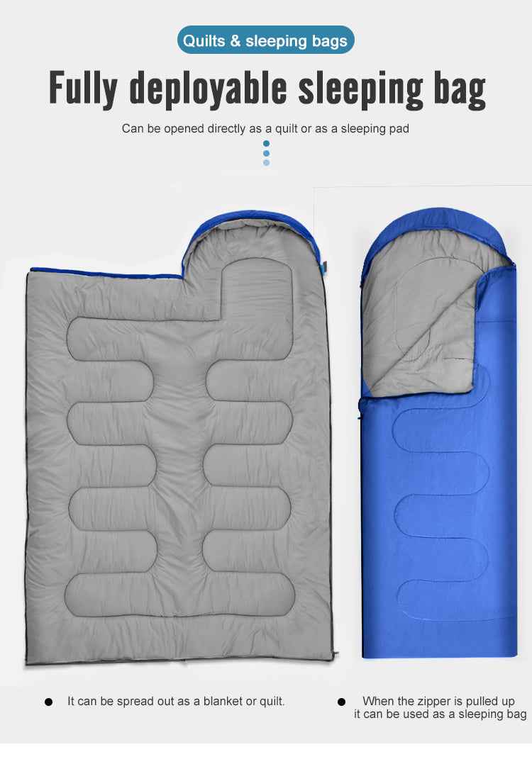 Pacoone Lightweight 4-Season Camping Sleeping Bag - Warm & Cold Envelope, Drawstring Closure, Durable Nylon, Ideal for Outdoor Travel & Hiking, Camping Accessories