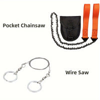 The Ultimate Pocket Chain Saw: Portable, Non-Slip Handle & Sharp Teeth Blades for Garden, Wood Cutting, Hiking & Camping!