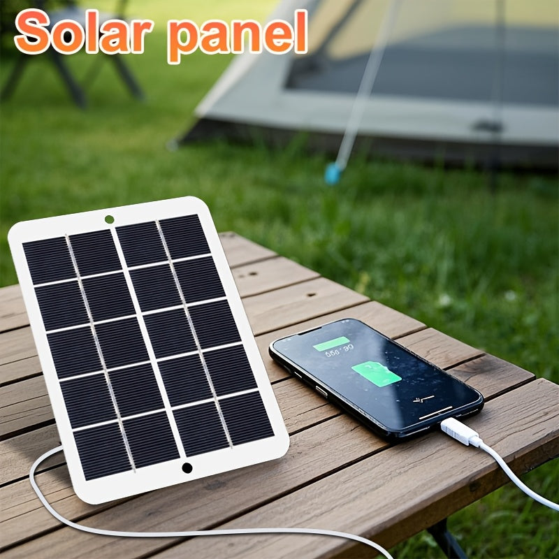 1pc Solar Panel with USB Port - Solar-Powered Charger, Lightweight & Portable Solar Power Bank for Camping, Hiking, Travel