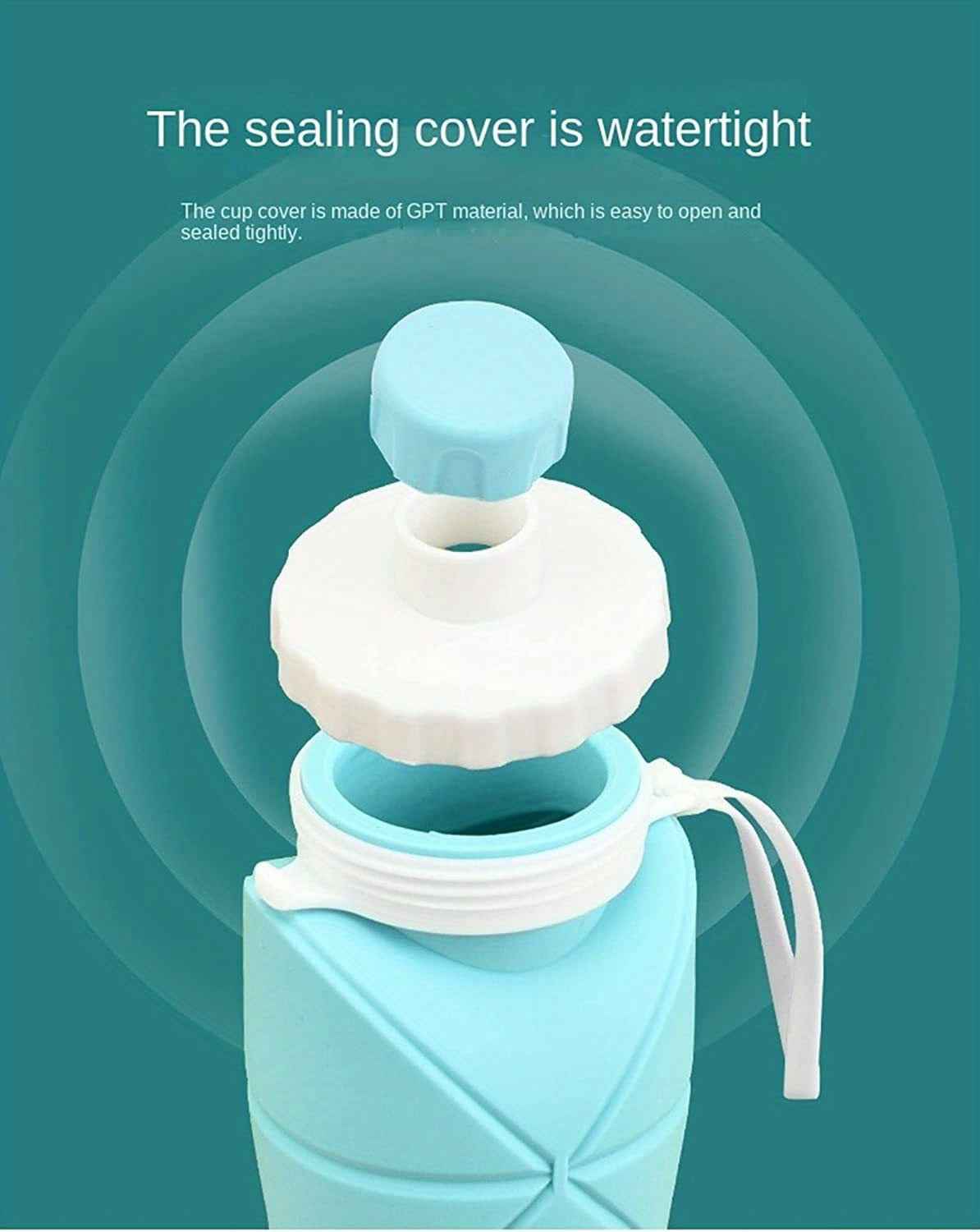 Foldable Silicone Water Bottle - Portable, Leak-Proof, Reusable For Travel, Gym, Camping, Hiking
