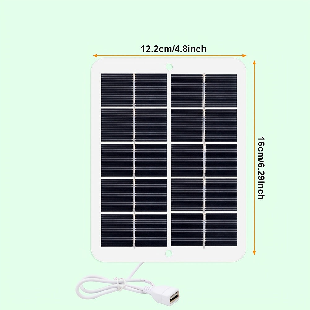 1pc Solar Panel with USB Port - Solar-Powered Charger, Lightweight & Portable Solar Power Bank for Camping, Hiking, Travel