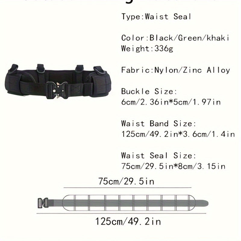 Large Capacity Tactical Waist Seal: Multi-Purpose Outdoor Hunting Belt with Quick Release, Durable Nylon Fabric and MOLLE System