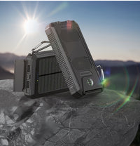 10000mAh/19800mAh/20000mAh Portable Solar Power Bank, Portable Solar Mobile Phone Charger, Camping External Battery Charger for Mobile Phones, 2 USB/ LED Flashlights with Compass