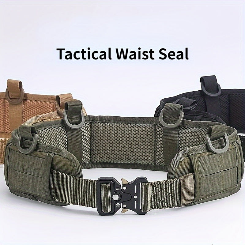 Large Capacity Tactical Waist Seal: Multi-Purpose Outdoor Hunting Belt with Quick Release, Durable Nylon Fabric and MOLLE System