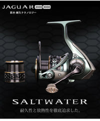 TSURINOYA Jaguar 1000 2000 3000 Long Casting Double Spool Stainless Steel Bearing  Fishing Spinning Bass Reel Saltwater