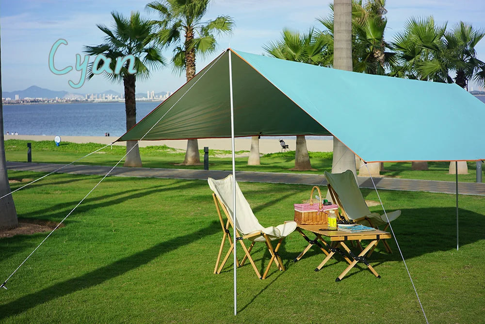 4x4m 4x3m 3x3m Awning Waterproof Tarp Tent Shade Ultralight Garden Canopy Sunshade Outdoor Camping Tourist Beach Sun Shelter