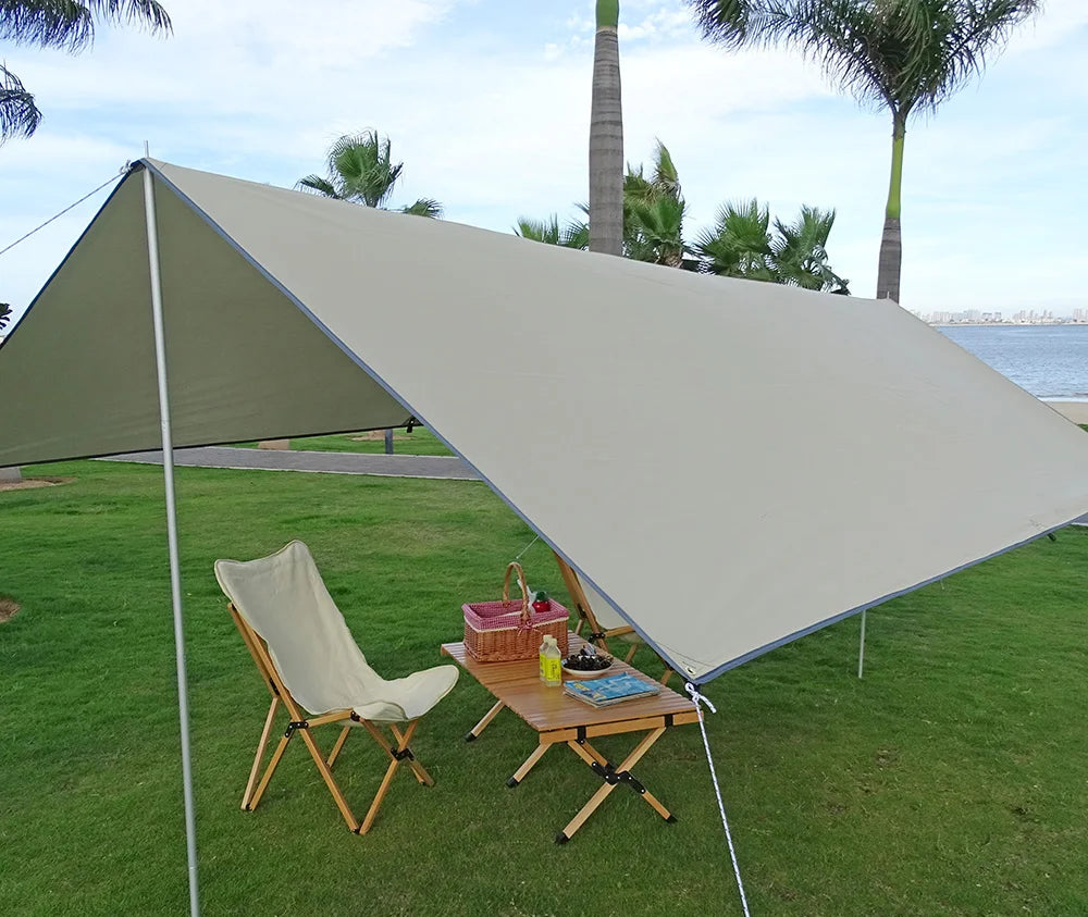 4x4m 4x3m 3x3m Awning Waterproof Tarp Tent Shade Ultralight Garden Canopy Sunshade Outdoor Camping Tourist Beach Sun Shelter