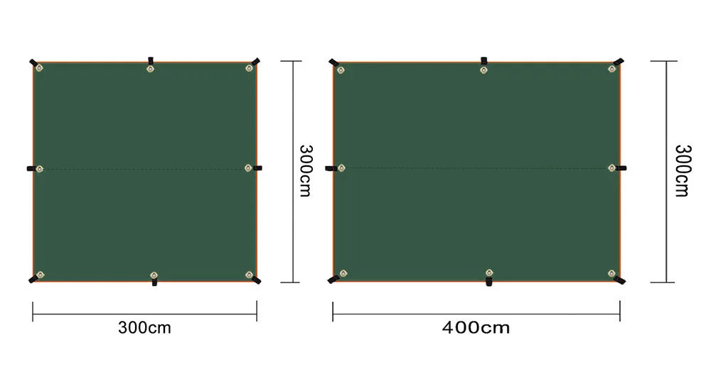 4x4m 4x3m 3x3m Awning Waterproof Tarp Tent Shade Ultralight Garden Canopy Sunshade Outdoor Camping Tourist Beach Sun Shelter