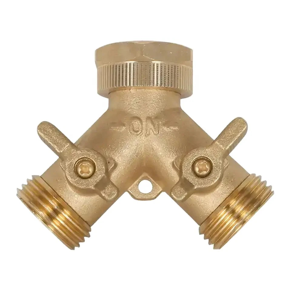 Garden Y Shaped Copper 57-3 Stainless Steel Water Hose Connectors 2 Way Pipe Fitting Smooth Forged Technics OEM Customized