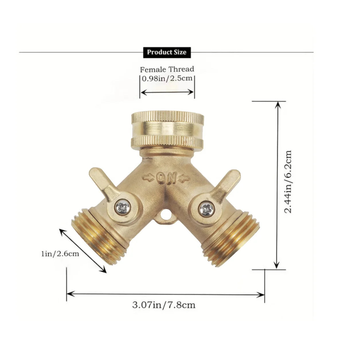 Garden Y Shaped Copper 57-3 Stainless Steel Water Hose Connectors 2 Way Pipe Fitting Smooth Forged Technics OEM Customized
